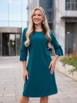 SUKIENKA z kokardkami gładka TESSA - morski