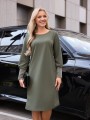 SUKIENKA ze ściągaczami VALENTINA - khaki