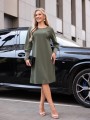 SUKIENKA ze ściągaczami VALENTINA - khaki