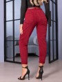 SPODNIE jeansowe mom fit z prostą nogawką SCARLETT - bordo