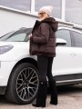 KURTKA pikowana z futrzanymi wstawkami DANIELA - brąz