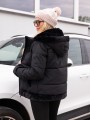 KURTKA pikowana z futrzanymi wstawkami DANIELA - czarny
