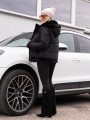 KURTKA pikowana z futrzanymi wstawkami DANIELA - czarny