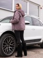 KURTKA pikowana z futrzaną podszewką MANON - fiolet