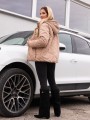 KURTKA pikowana z futrzaną podszewką MANON - beige