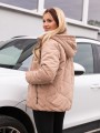 KURTKA pikowana z futrzaną podszewką MANON - beige