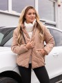 KURTKA pikowana z futrzaną podszewką MANON - beige