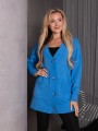 KARDIGAN zapinany na guziki LINA - niebieski