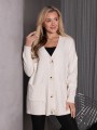 KARDIGAN zapinany na guziki LINA - ecru