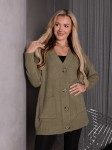 KARDIGAN zapinany na guziki LINA - khaki