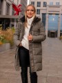 KURTKA pikowana z kapturem NITA - Khaki