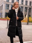 KURTKA pikowana z kapturem ALENA - Czarny
