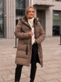 KURTKA pikowana z kapturem NITA - Brąz