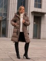 KURTKA pikowana z kapturem NITA - Brąz