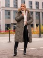 KURTKA Pikowana z kapturem FUTERKO RIMA - Khaki