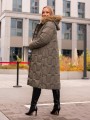 KURTKA Pikowana z kapturem FUTERKO RIMA - Khaki
