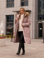 KURTKA Pikowana z kapturem FUTERKO RIMA - Beż