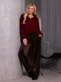 SWETER gruby WARKOCZE kołnierzyk KEYLA - Burgund