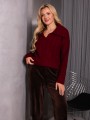 SWETER gruby WARKOCZE kołnierzyk KEYLA - Burgund