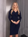 Elegancka SUKIENKA Z Ozdobą LESLIE - Granat
