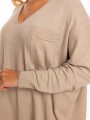 SWETER z kieszonką MIRELL - Latte