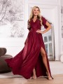 Sukienka MAXI błyszcząca CASSIE - bordo