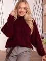 SWETER Błyszczący PÓŁGOLF MARCELLINE - Bordo