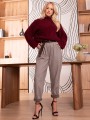 SWETER Błyszczący PÓŁGOLF MARCELLINE - Bordo
