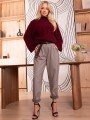 SWETER Błyszczący PÓŁGOLF MARCELLINE - Bordo