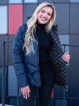 KURTKA Pikowana ROMBY Dwustronna ESME - Granat