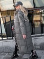 KURTKA Pikowana DŁUGA Napisy LIRIEL - Khaki