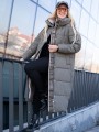 KURTKA Pikowana DŁUGA Napisy LIRIEL - Khaki