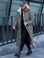 KURTKA Pikowana DŁUGA Napisy LIRIEL - Khaki
