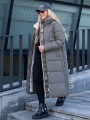 KURTKA Pikowana DŁUGA Napisy LIRIEL - Khaki
