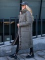 KURTKA Pikowana DŁUGA Napisy LIRIEL - Khaki
