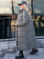 KURTKA Pikowana DŁUGA Napisy LIRIEL - Khaki