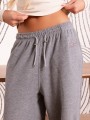 SPODNIE Dresowe SZEROKIE Ściągacz KYRA - Szary