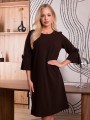 SUKIENKA z kokardkami gładka TESSA - Czekolada