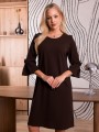 SUKIENKA z kokardkami gładka TESSA - Czekolada