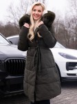 KURTKA Pikowana PŁASZCZ Pasek SHIRA - Khaki
