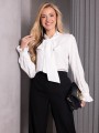 SPODNIE Wizytowe LUŹNE Eleganckie ANITA - Czarny