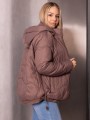 Pikowana KURTKA przejściowa ściągacze VESTA - Brąz