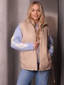 Bezrękawnik KAMIZELKA Pikowana Ściągacze ZEFIRA - Beż