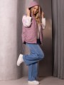 Bezrękawnik KAMIZELKA Pikowana Ściągacze ZEFIRA - Róż