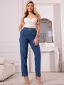 SPODNIE Ozdobna KLAMRA Przeszycia NILA - Jeans