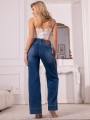 Spodnie JEANSY Wide Leg Gładkie TIANA - Dark Blue