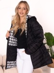 KURTKA Pikowana PEPITKA Pasy AIVA - Black