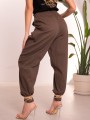 Spodnie OVERSIZE Casual Luźne FIORA - Brąz