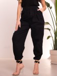 Spodnie OVERSIZE Casual Luźne FIORA - Czarny