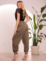 Spodnie OVERSIZE Casual Luźne FIORA - Khaki